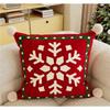 Festive Christmas Decorative Throw Pillow Pom‑pom Design Square Cushion Xmas Home Ornament For Sofa Couch Bedroom Living Room