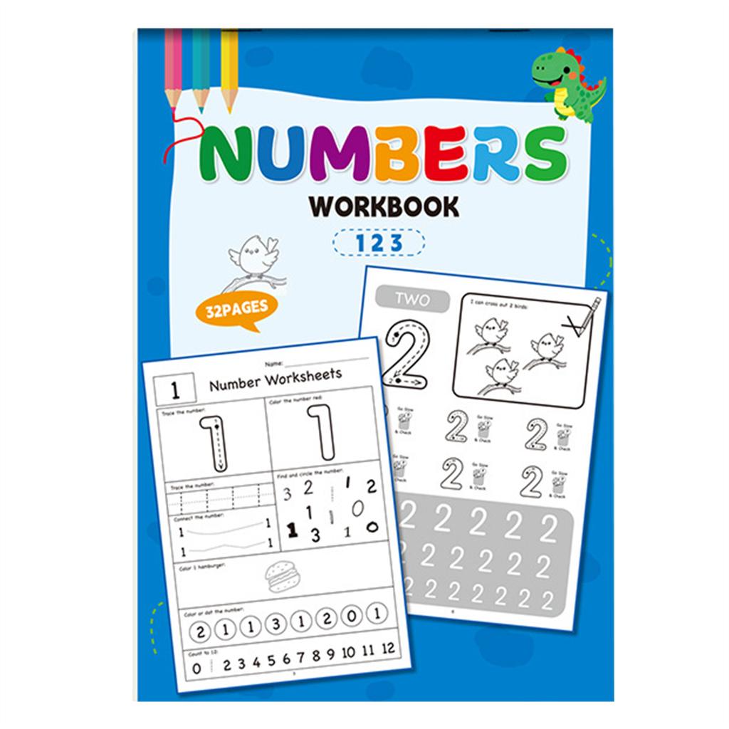 Kids Number Tracing Workbook For 3-6 Years Math Beginner With Eco-Friendly Paper