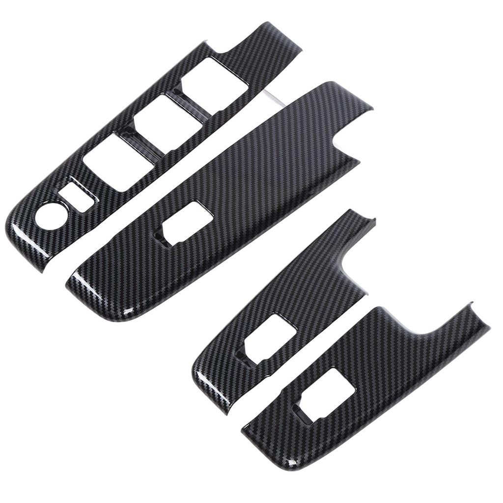 4 Pcs Car Window Control Switch Panel Cover Carbon Fiber Color Power Window Switch Panel Trim Replacement for D Max