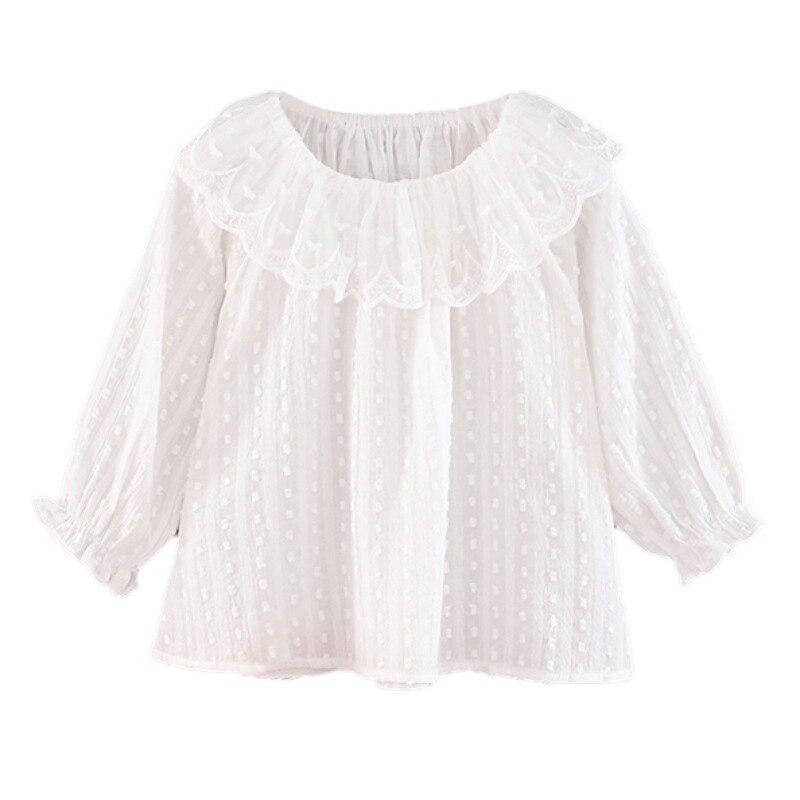 

Блузки для девочек, одежда для новорожденных девочек, кружевная блузка с открытыми плечами и длинными рукавами, топ