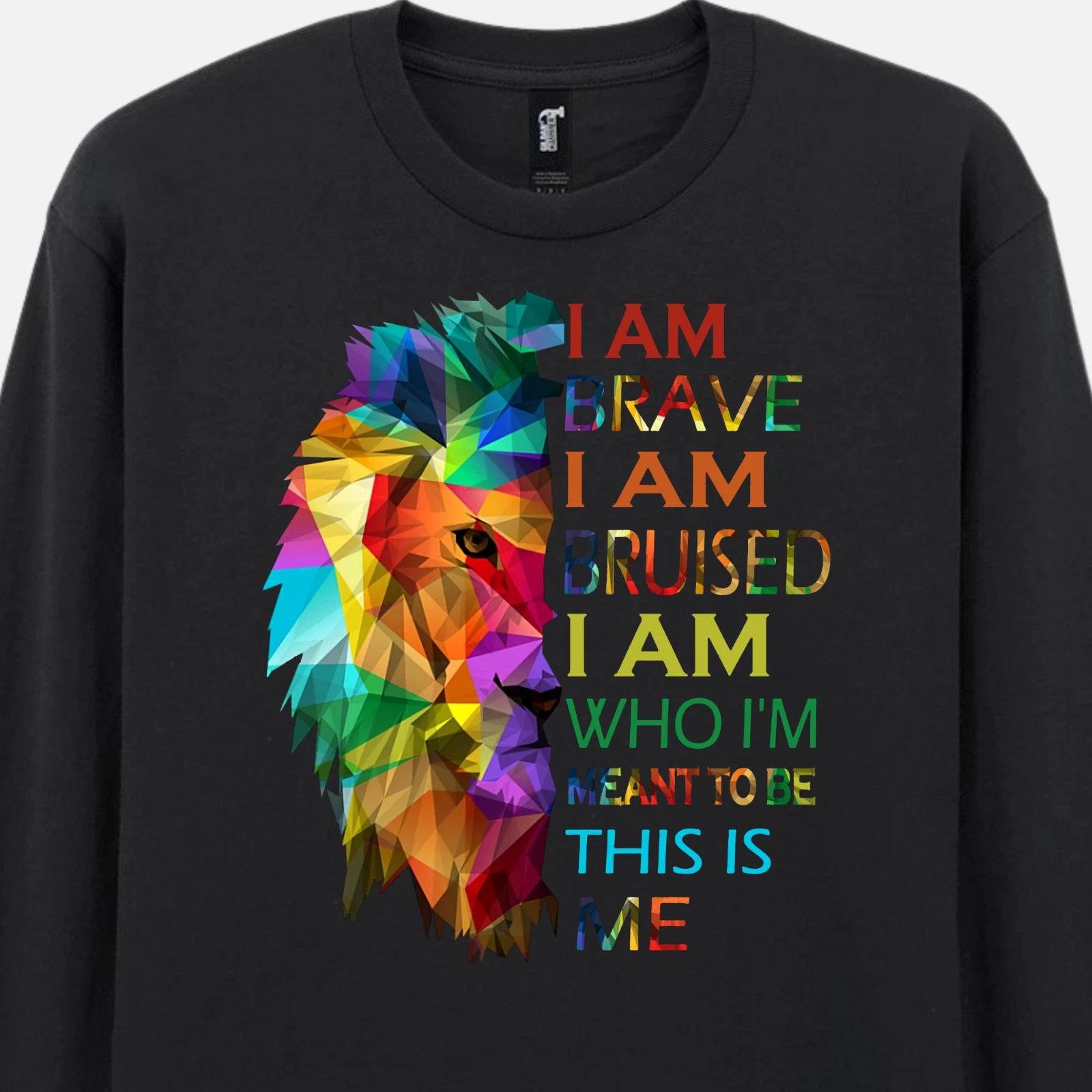 Greatest Showman This Is Me T-Shirt Rainbow Lion Kaleidoscope Long Sleeve Tee 4XL