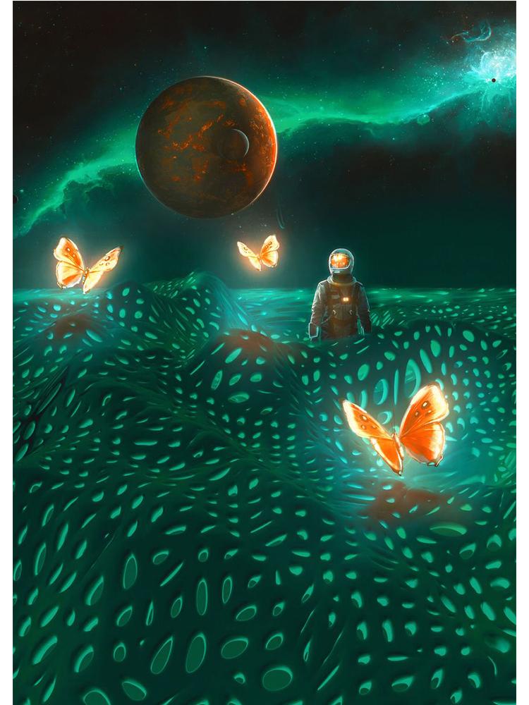 

Винтажный постер с космической планетой, космической галактикой, туманностью, холст, картина, настенная художественная картина для современной гостиной, украшение для дома 50x70cm No Frame