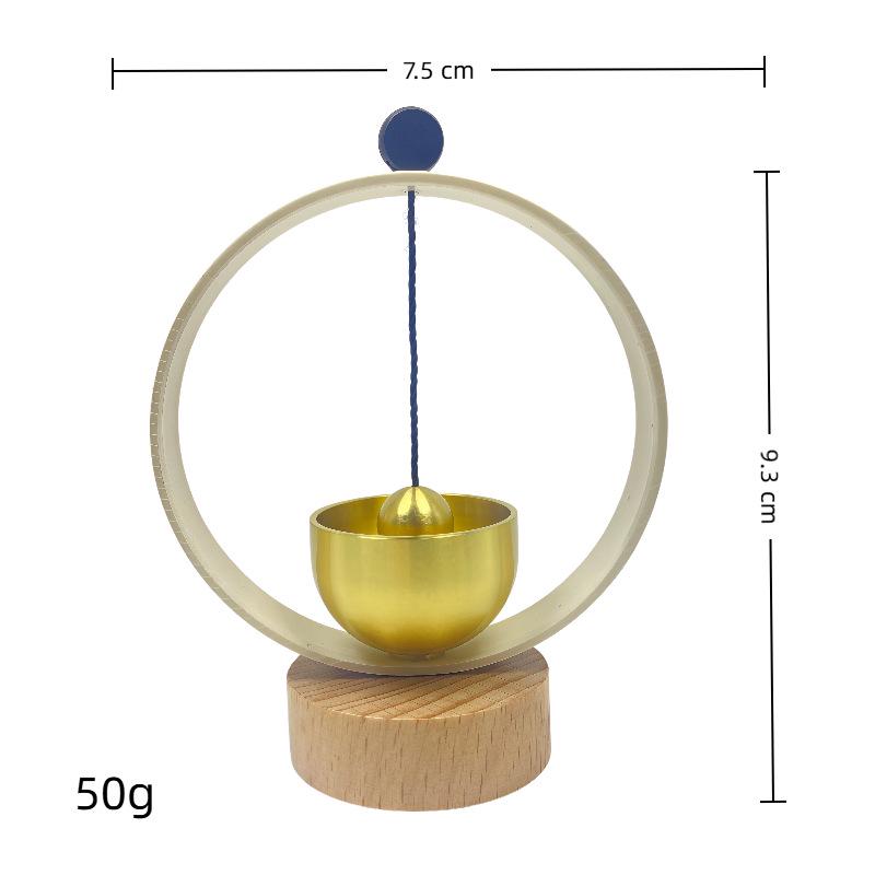 Dopamine Copper Bell Wind Chime with Suction Cup - Entrance Reminder and Magnet Sticker Hanging Ornament for Housewarming Gift