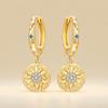 S925 Sterling Silver 18k Golden Sun Star Drop Earrings Women Earrings Charm Fashion Versatile Party Jewelry Gifts