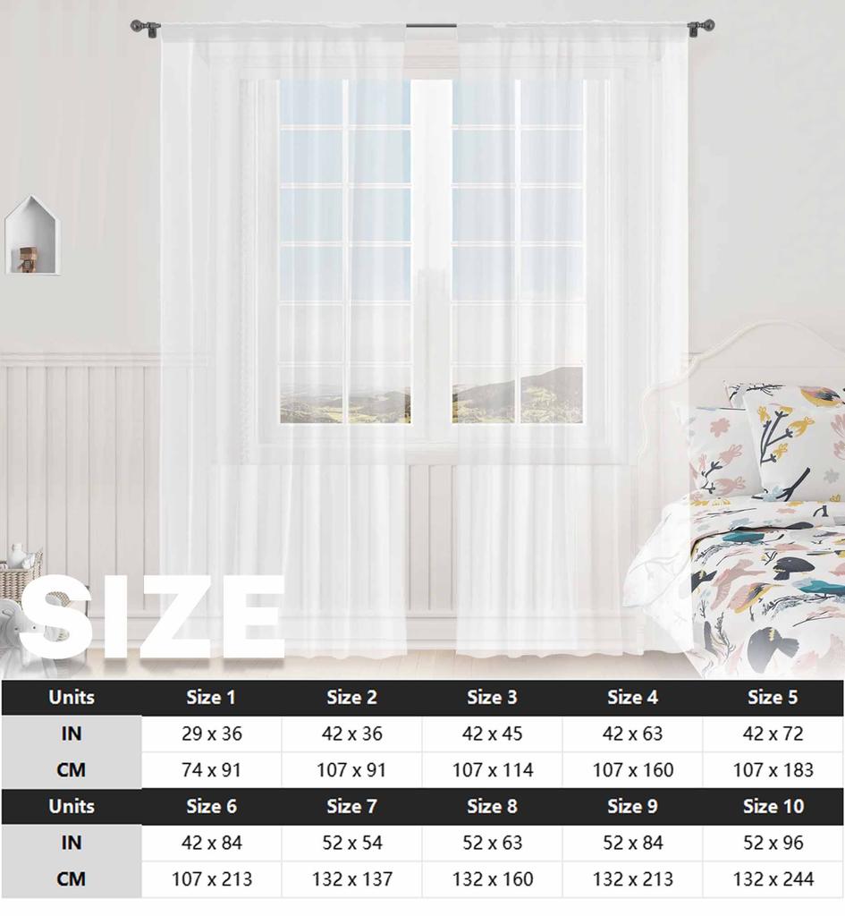 Herdesings American Sheer Tulle Curtains 4th of July Chiffon Drapes 2Pcs Window Curtains for Living Room Bedroom Kitchen Decor