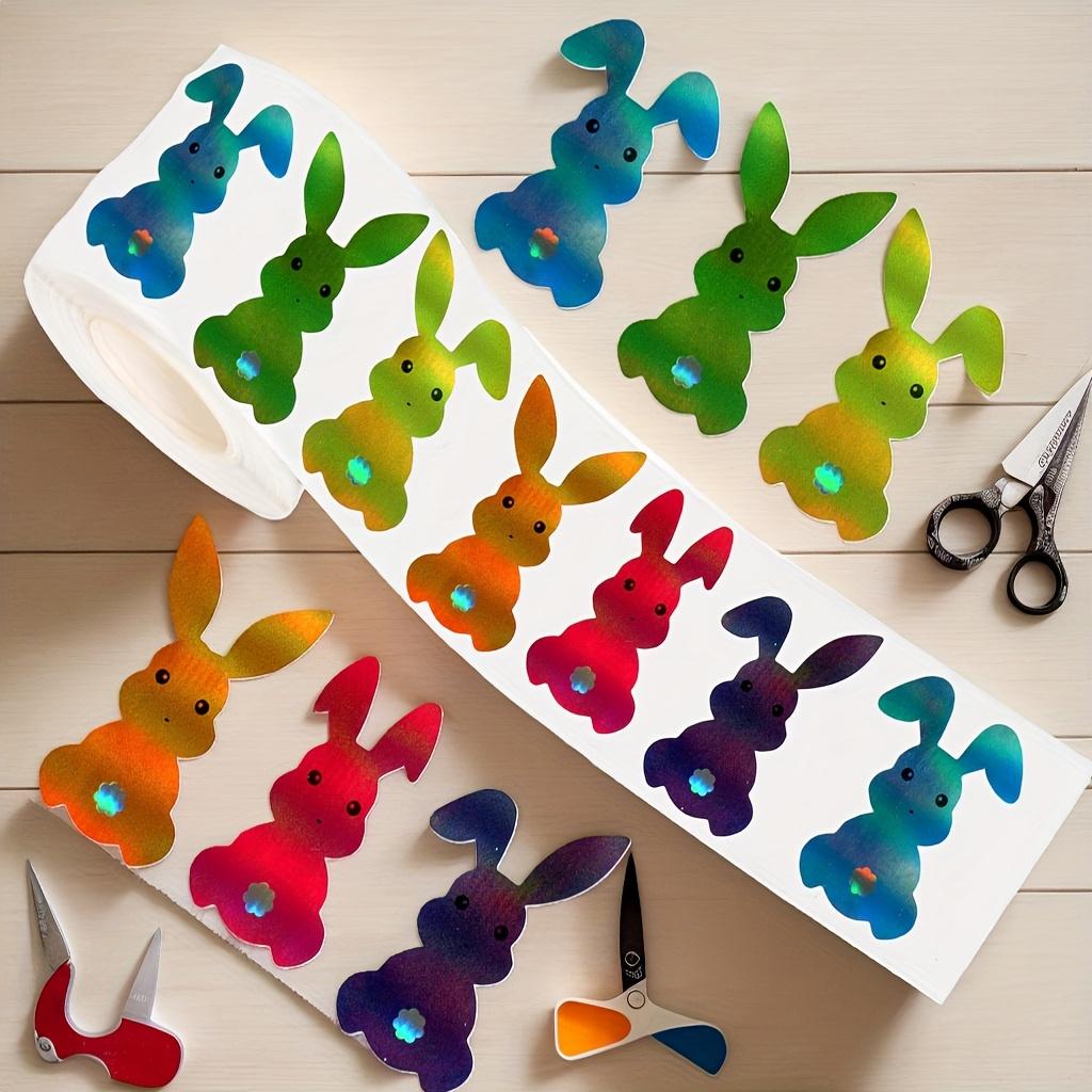 

500pcs/roll Happy Easter Stickers Cute Rabbit Stickers Gift Sealing Labels Baking Package DIY Wrapping Box Gift Bag Decor 3.8CM 4.8x4cm