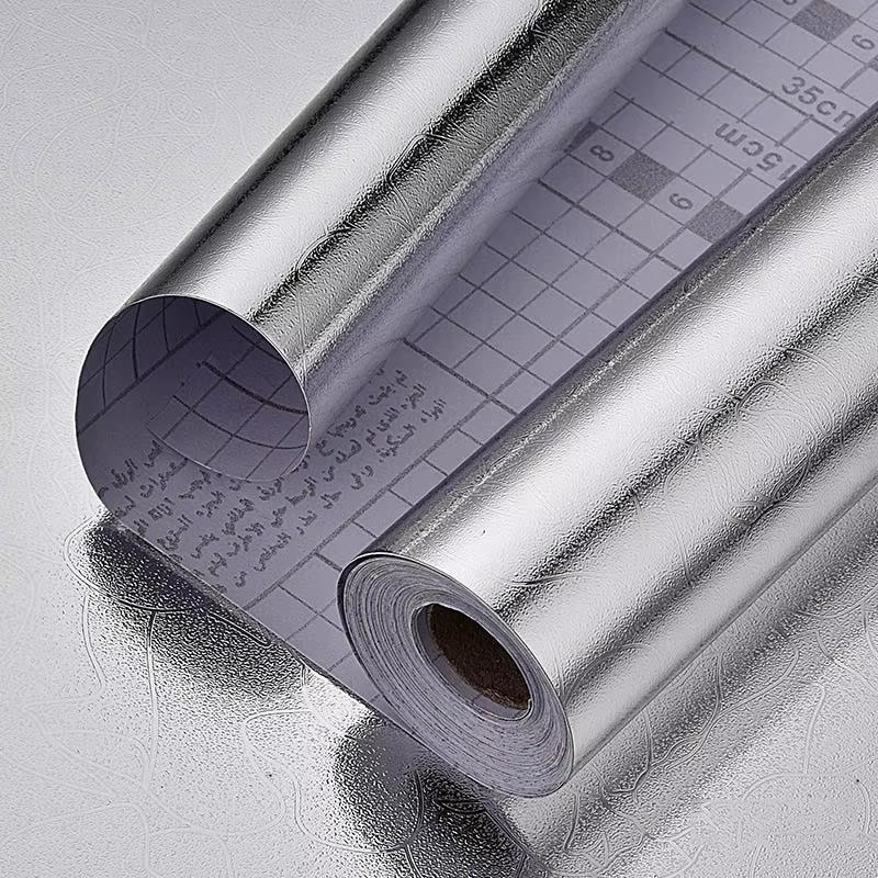 Kitchen  PVC Self-adhesive Oil Resistant Wallpaper Aluminum Foil Paper Drawer Moisture-Proof Thickened Waterproof