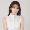 Cotton Floral Fake Collar Women Detachable Lapel Choker Necklace Ladies Removable Half Shirt False Collar Decoration