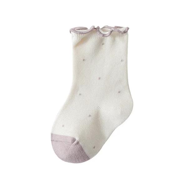 Children's Girls Socks Cotton Dot Solid Kids Girl Sock Fashion Princess Baby Socks For Girls Autumn Winter 0-12Years Accessories