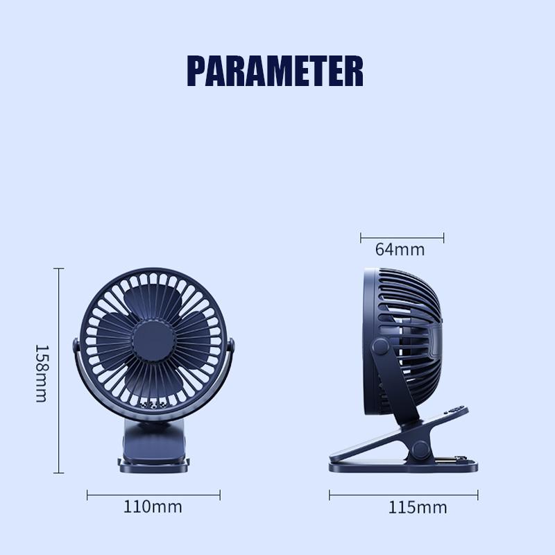 Usb Plug-in Portable Mini Clip-on Silent Fan 3-speed Desk Fan 360 Degree Rotatio Adjustable Student Office Fan For Bedroom
