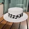 Hat Women's Summer Vacation Rhombus Top Hat British Vintage Sunshade Sunscreen Seaside Beach Straw Hat