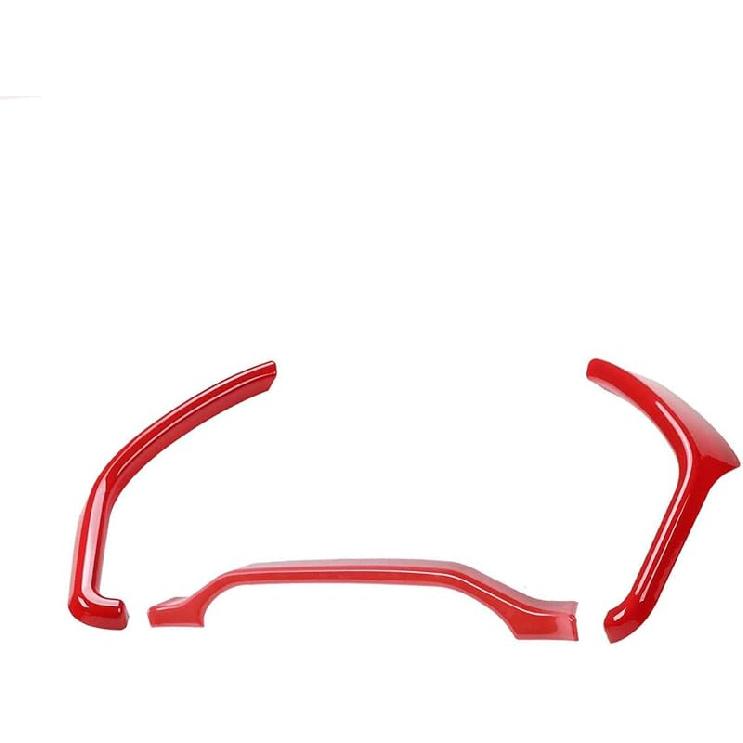 ABS Red Full Interior Decorative Cover Trim Sticker Compatible with Ford F150 2015-2020 (4pcs/Set Inner Door Handle Under Decorative Strip)