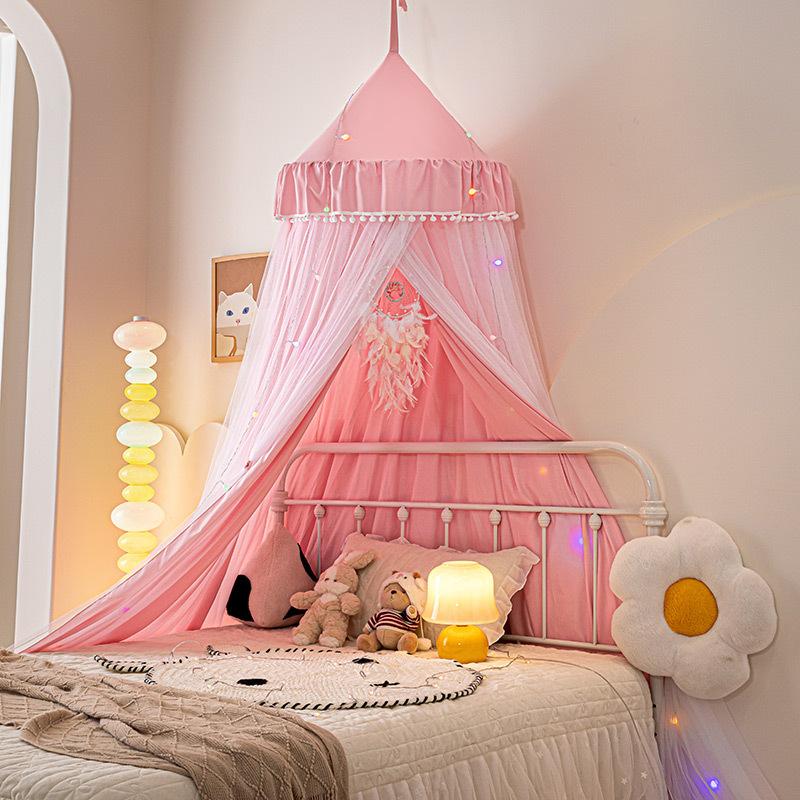 Dome Bed Curtain Children's Indoor Light-proof Bed Curtain Windproof Bedside Ceiling Blackout Double-layer Mosquito Net Curtain