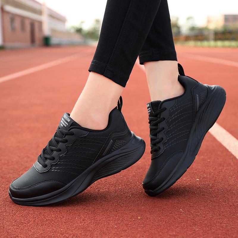 Fashion New Autumn And Winter Women's Shoes Leather Outdoor Sports Casual Shoes Large Size Sports Shoes Versatile Student Running Shoes