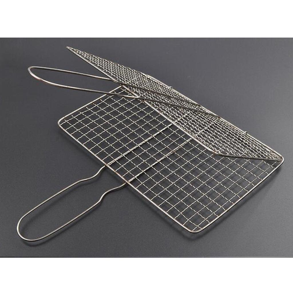 Przenośny grill ze stali nierdzewnej, kosz do grillowania ryb, warzyw, steków, krewetek, kotletów i wielu innych potraw