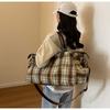 Portable Travel Bag Large Capacity Retro Plaid Crossbody Fitness Bag Short-distance Travel Luggage Bag