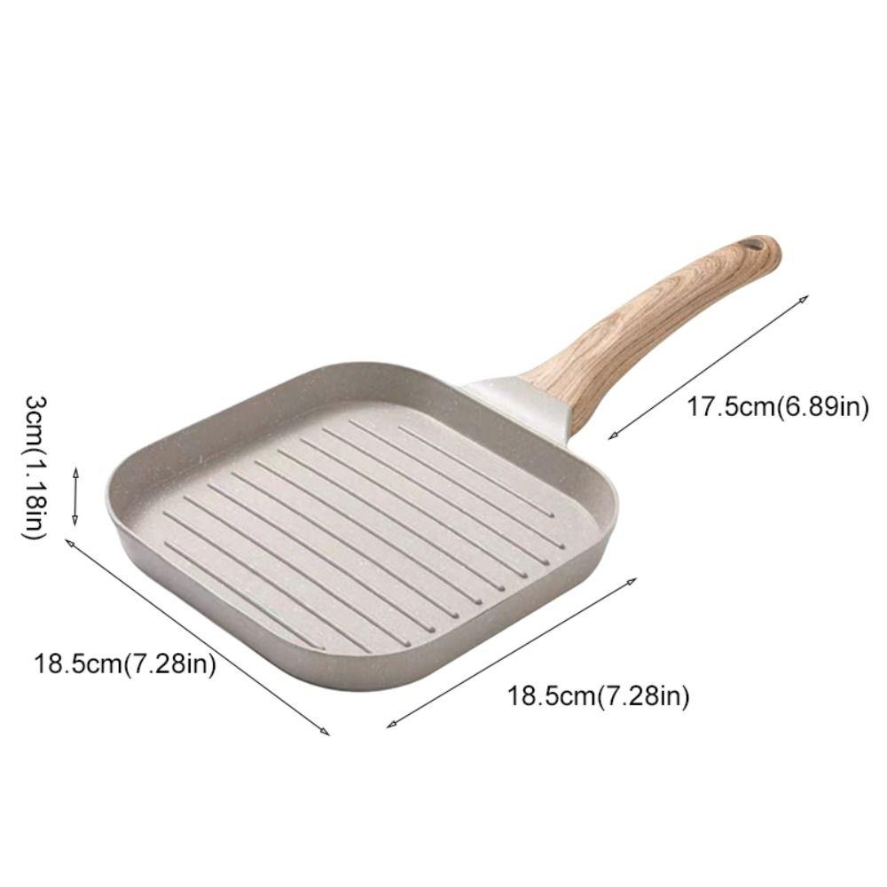 Heat-Resistant Handle Omelette Pan Striped Pattern Egg Frying Pan Egg Griddle Pan  Induction Cooker