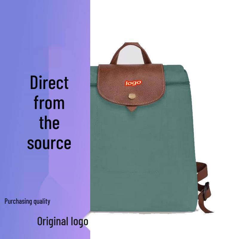 French Dragon Inlay Waterproof Nylon Backpack with Phone and ID Pocket - Women's Casual Street Style