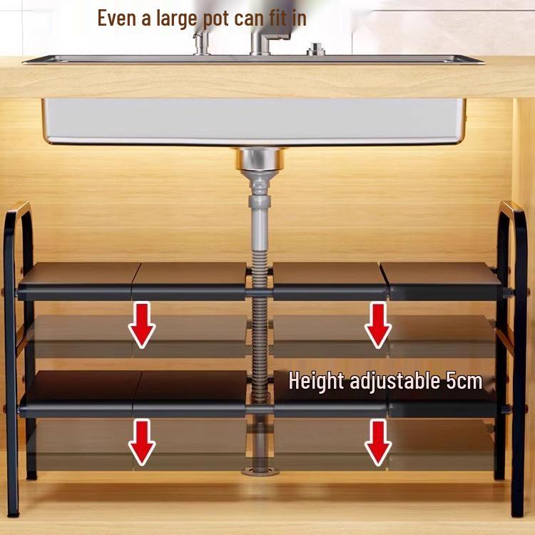 Organisateur de cuisine rétractable sous évier et support à casseroles