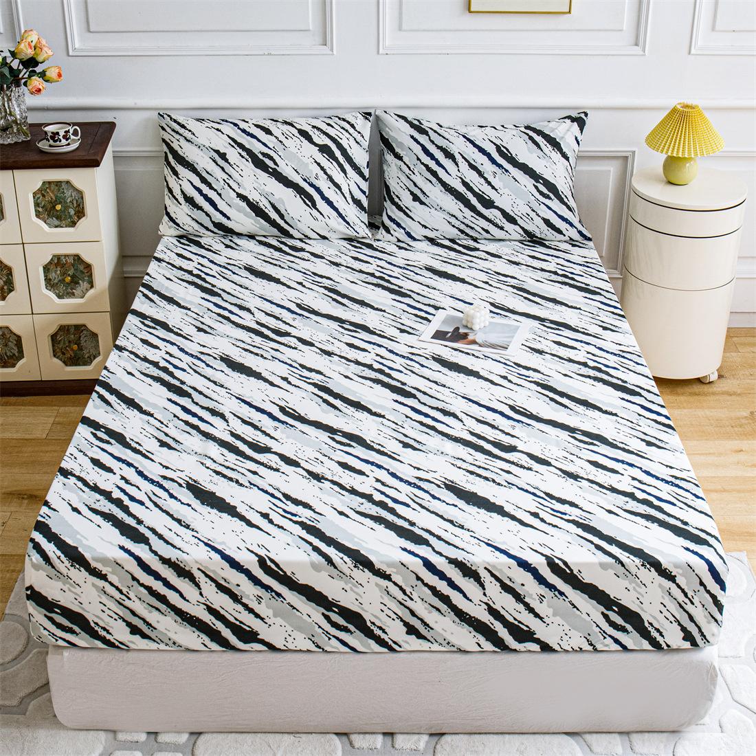 

Комплект простыней Queen King с глубоким карманом и цветочным принтом, 3 шт. Мягкие простыни из микрофибры Queen с глубоким карманом, устойчивые к выцветанию простыни и наволочки 140x200+25cm+2 pillowases