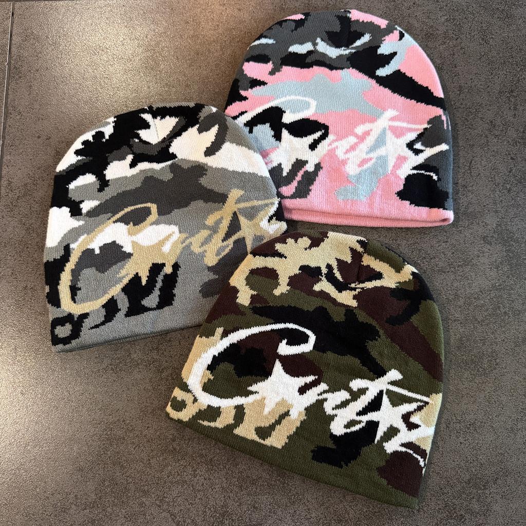 Vintage Letter Knit Hat For Men And Women Warm Winter Streetwear