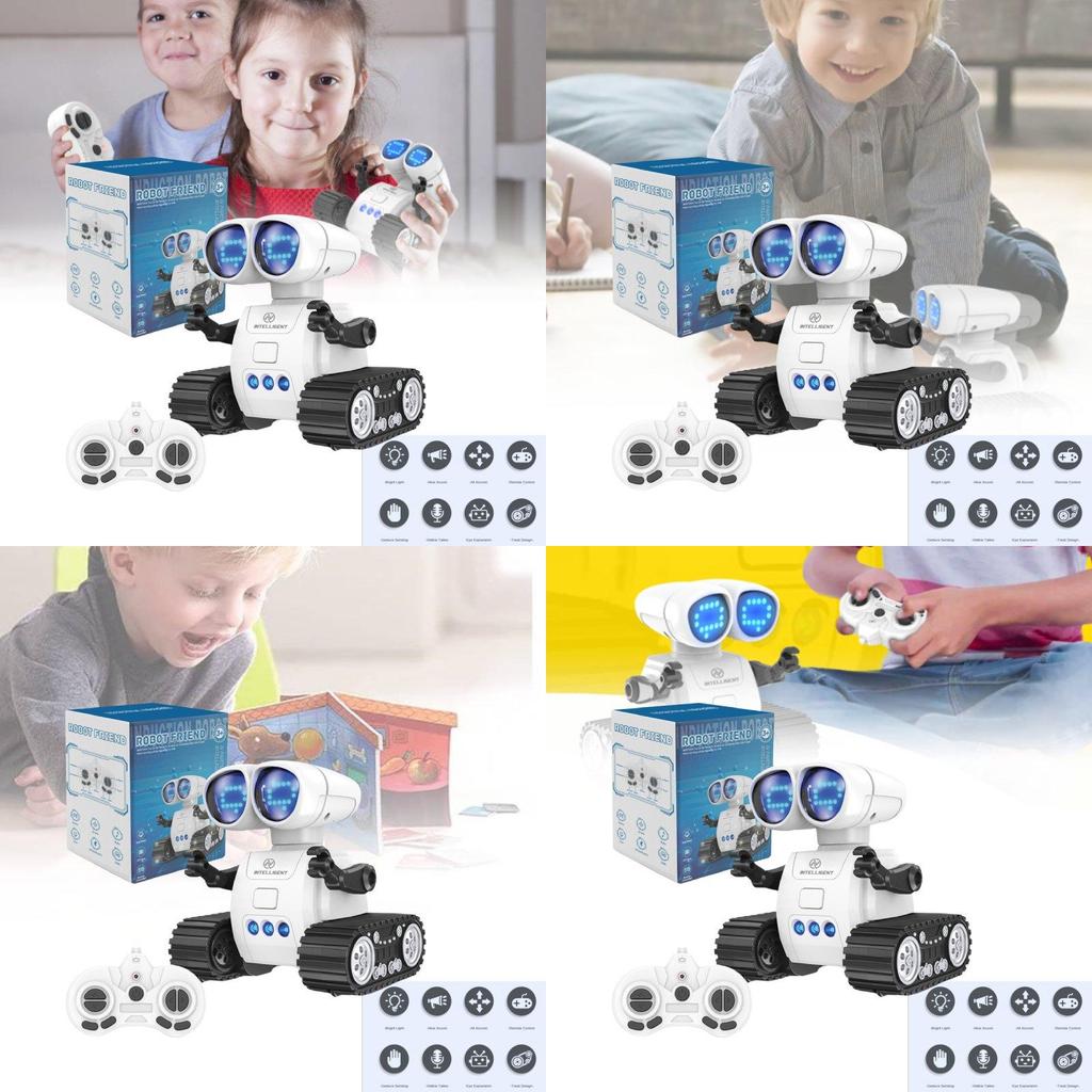 Mini Remote Control Programming Robot With Colorful Led Lights And Gestures For Kids