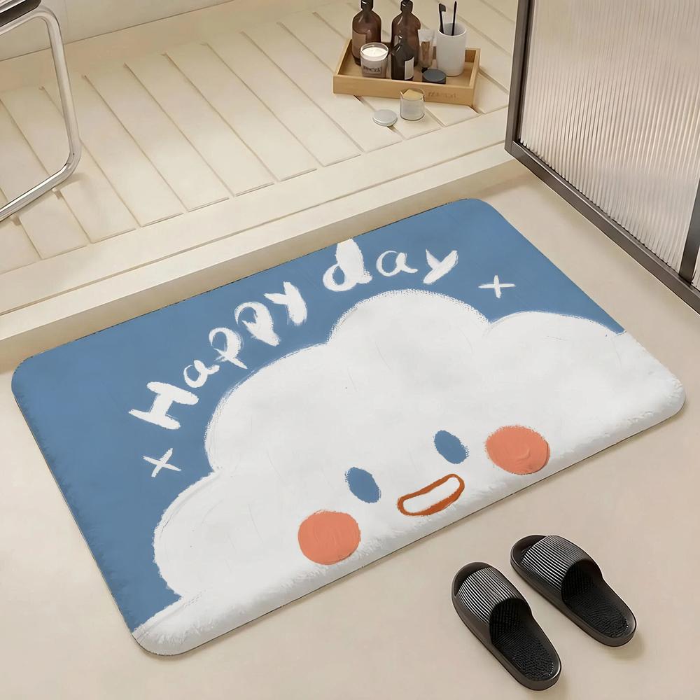 Floor Mat Eco Flannel Doormat Non-Slip Odorless Indoor Soft Short Plush Floor Rug INS Korean Cute Style