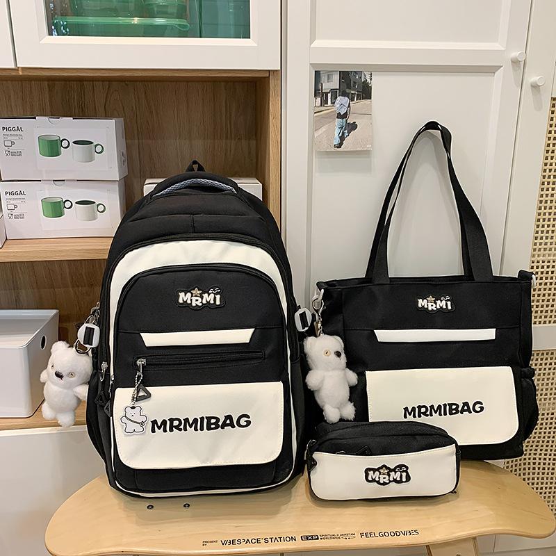 New Versatile Backpack Women s ins Mori School Bag Large Capacity Junior High School Student Fashion Travel Backpack three-piece set