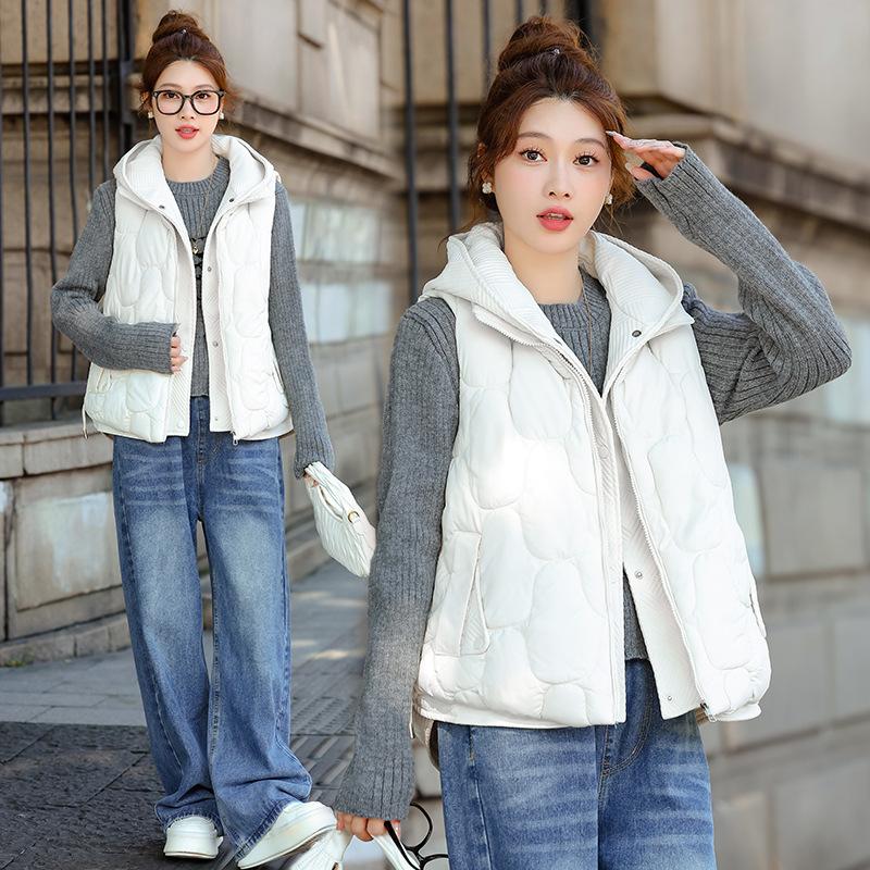 

Новая женская легкая куртка-жилет без рукавов с воротником-стойкой, однотонная, утолщенная, теплая, спортивная, повседневная, свободная, легкая куртка M