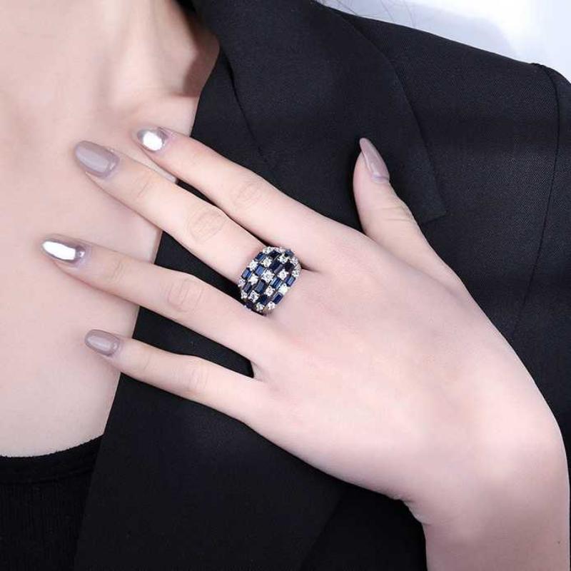 Sace Gems Inel clasic din zircon din aliaj de cupru Bijuterii pentru femei Cadou de petrecere de promisiune de nuntă