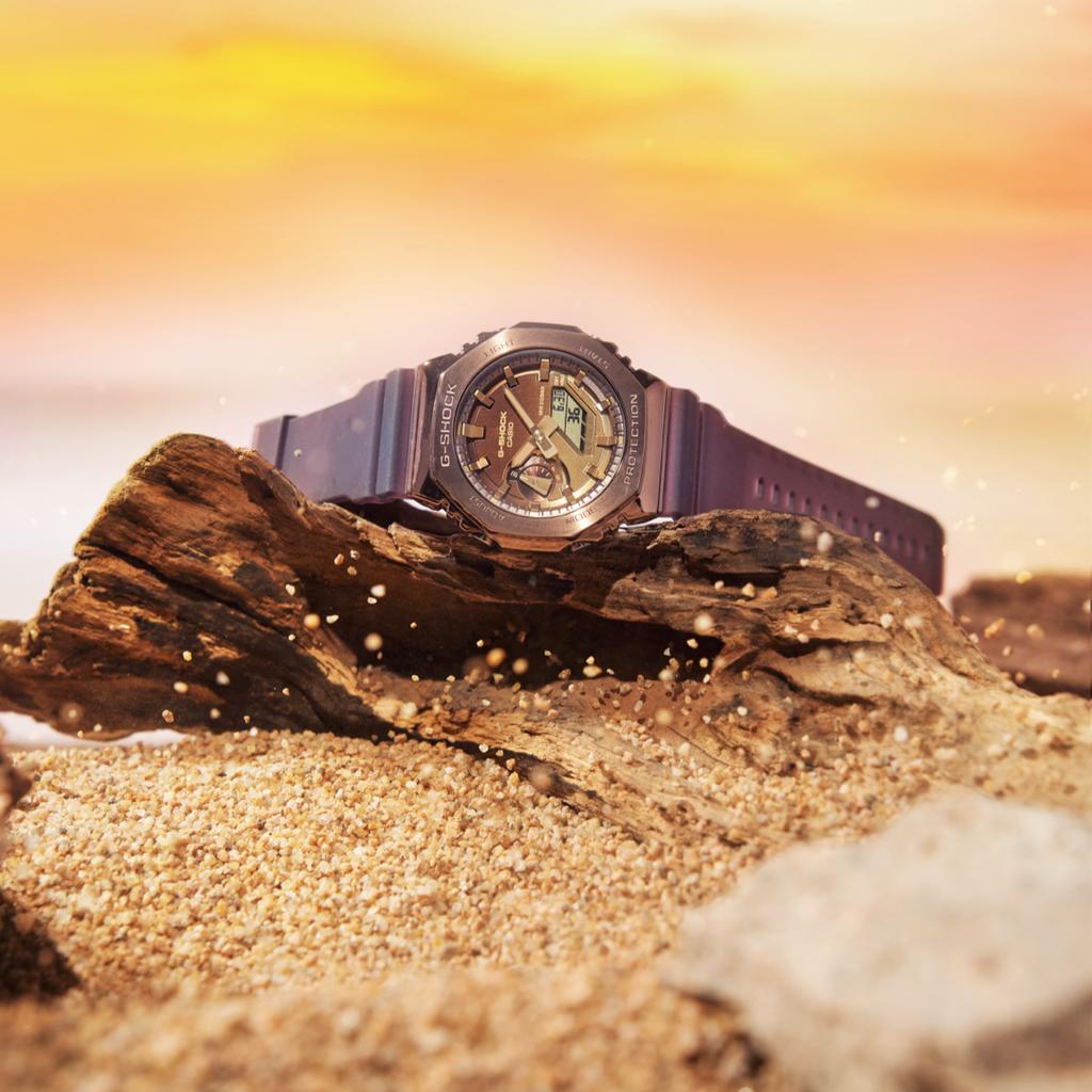 Casio G-SHOCK Men's Stainless Steel 200M Water Resistant Analog Shock Resistant Quartz Watch GM-2100CL-5A