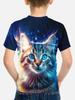 Kids Clothes Girls Boys Casual Tops Colorful Animal Cat 3D Printing Child T-Shirt Summer Children Fashion Short Sleeve Clothing