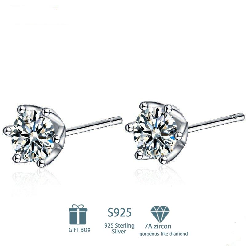 

Классические серьги-капельки из стерлингового серебра 925 пробы с цирконием 7А, розовые и желтые серьги-капли для женщин, подарки для свадебной вечеринки C белый