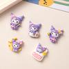 10Pcs New Mini Kawaii Cartoon Purple Good Night Animal  Series Flat Bottom Scrapbook  Diy Jewelry Making Hairwear Accessorie A32