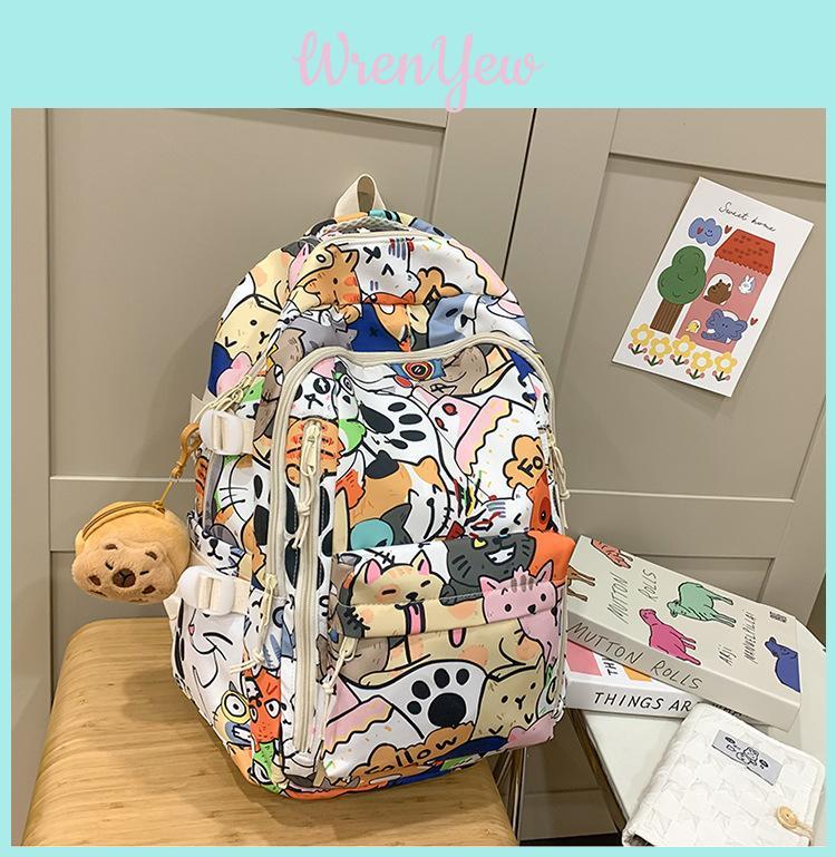 Kids Cartoon Animal Backpack With Lightweight Nylon And Comfort Shoulder Straps For School Use