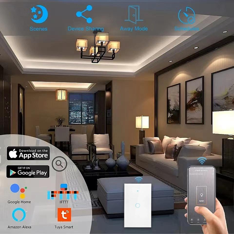 Tuya Smart WiFi + RF US Universal Switch, Compatible with Alexa, Features Single/Zero Fire and App Timing