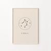 Minimalist Astrology Art Print Cream Beige and Black Zodiac Home Wall Decor Star Sign Neutral Constellation Canvas Poster