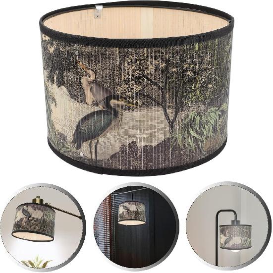 Vintage Lamp Shade Modern Drum Lampshade with Pattern Replacement Lamp Shade for E27 Table Lamp Floor Light