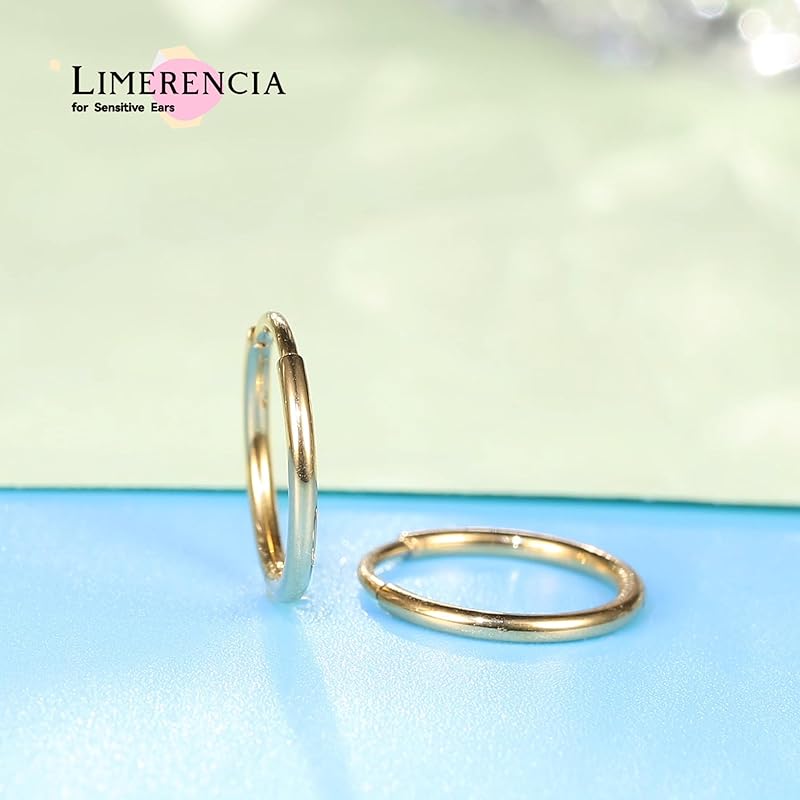 [limerencia] Medical Use Pure Titanium Piercing, Hypoallergenic Titanium Huggie Hoop Earrings Set G23 Piercing Cartilage Piercing Set for Women's
