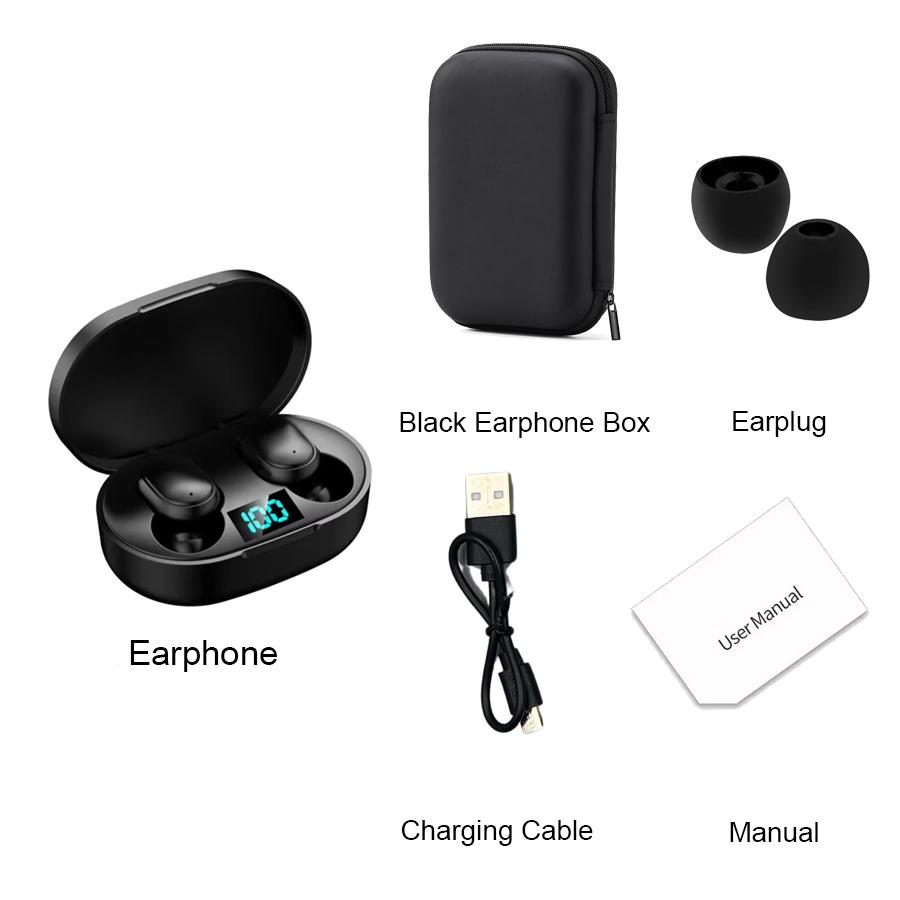 E6S TWS Bluetooth Earphones Wireless Bluetooth Headset Noise Cancelling Headsets With Microphone Headphones For Xiaomi Iphone