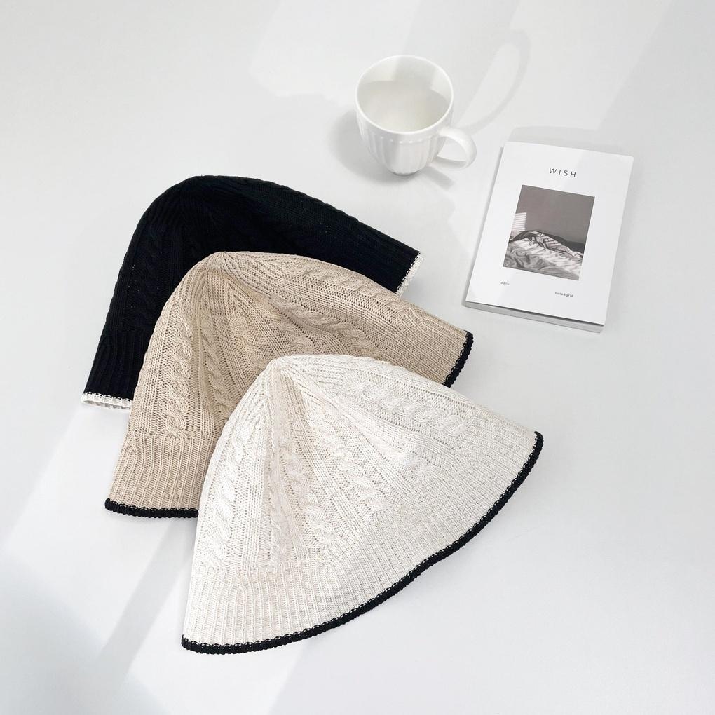 Men's and Women's Daily Bucket Hat Summer Twisted Knit Bucket Hat