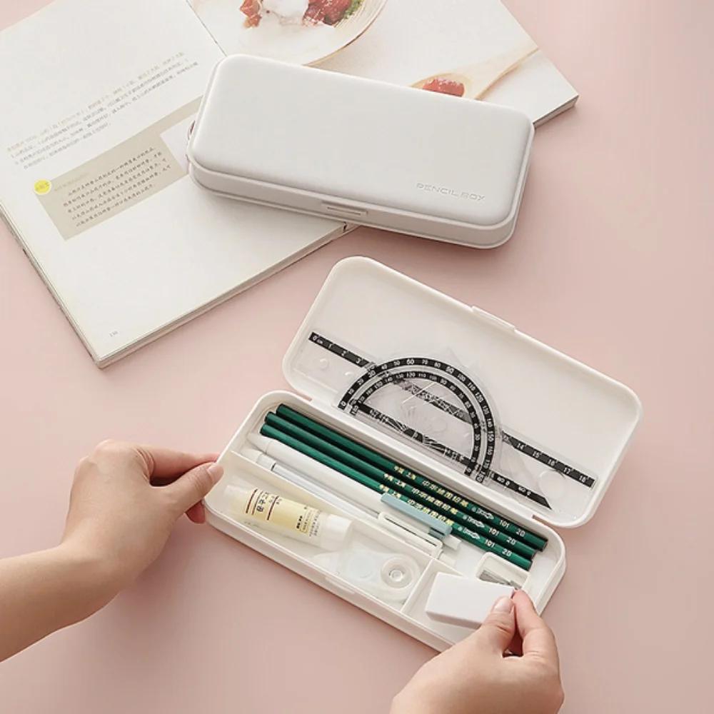 STONEGO Multifunction Rectangle Pencil Case Creative Plastic Pen Box Makeup Organizer School Supplies
