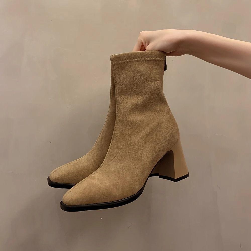Fashion Female Short Shoes British Style Plain Office Booties Fashion 2025 High Quality Comfortable and Elegant Hot Women's Ankle Boots