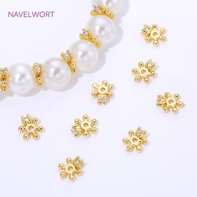 4mm Spacer Bead Caps 18K Gold Plated Snowflake Bead Cap For Bracelet Making,Caps For Beads,DIY Jewelry Making Accessories