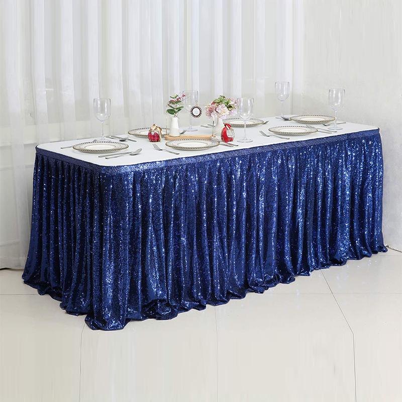 Sequin Table Skirt Flash Cloth Birthday Party Decor Baby Shower Wedding Birthday Table Skirts Decoration Xmas Festival Supplies