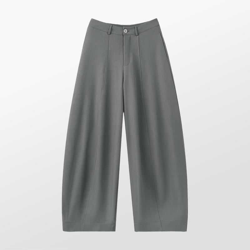 

Saidi Drapey Wide-Leg Women s Suit Pants - Spring/Summer 2026 Old Money Style, Slim Straight Scythe Casual Pants L светло-серый