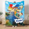 Custom Name Rugrats Theme Printed Blanket - Perfect for Couch, Bed, Travel & Outdoor Use | Machine Washable, Cozy & Durable.