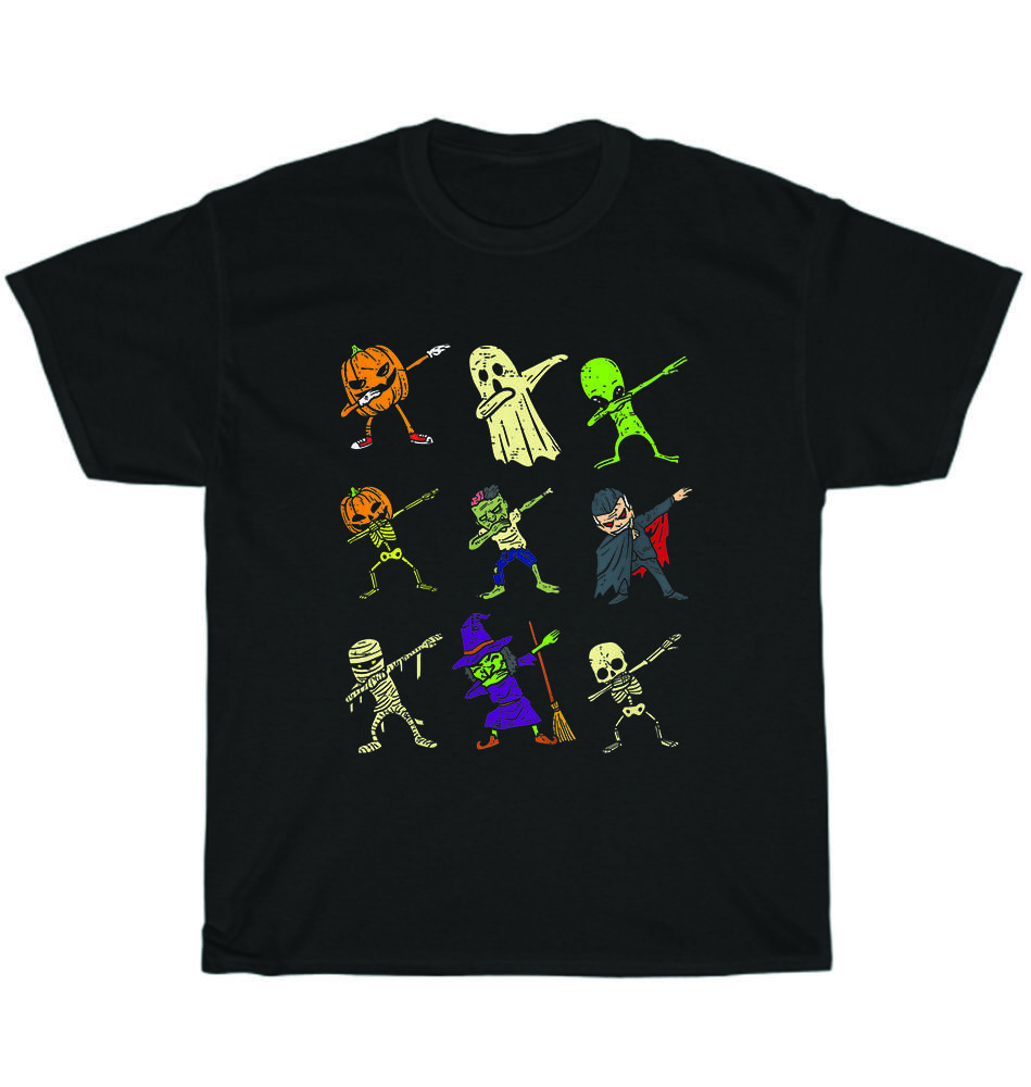 

Dabbing Dab Dance Pumpkin Skeleton Ghost Alien Zombie Halloween Party T-Shirt 4XL