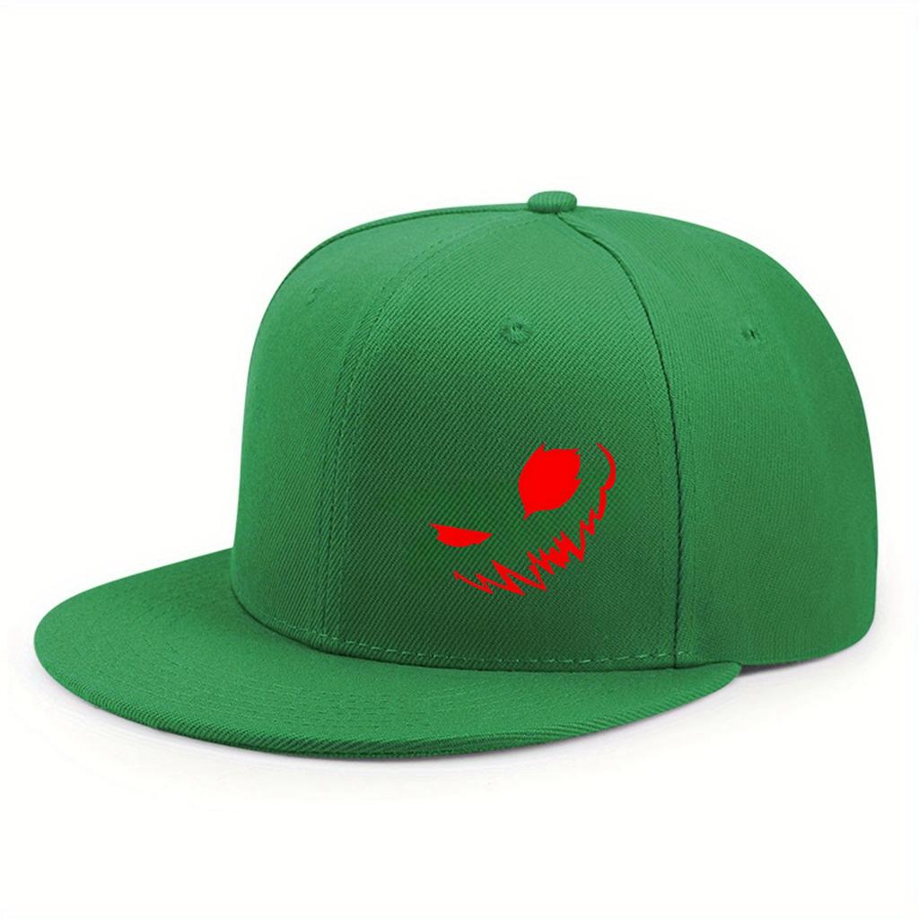 New Hardtop Flat Hat Cartoon Devil Print Men's and Women's Fashion Adult Hip-hop Hat