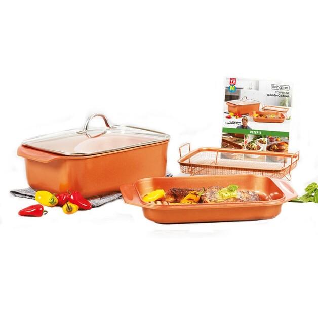 

Набор квадратных сковородок Mediashop Livington Copperline WonderCooker Basic, 5 шт.